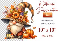 Explore our cozy watercolor clipart featuring a fall gnome and festive pumpkin. Perfect for Thanksgiving crafts, invitations, scrapbooking, and creative autumn projects.