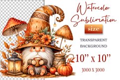 Explore our cozy watercolor clipart featuring a fall gnome and festive pumpkin. Perfect for Thanksgiving crafts, invitations, scrapbooking, and creative autumn projects.