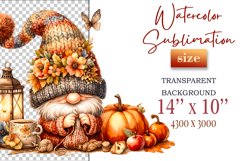 Explore our cozy watercolor clipart featuring a fall gnome and festive pumpkin. Perfect for Thanksgiving crafts, invitations, scrapbooking, and creative autumn projects.