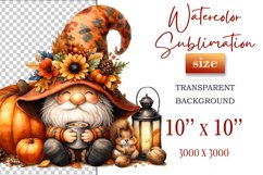 Explore our cozy watercolor clipart featuring a fall gnome and festive pumpkin. Perfect for Thanksgiving crafts, invitations, scrapbooking, and creative autumn projects.