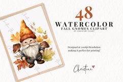 48 Watercolor Fall Gnomes Clipart Product Image 2