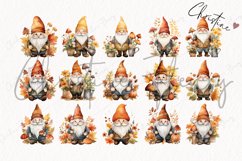 48 Watercolor Fall Gnomes Clipart Product Image 4