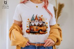 Watercolor Fall Gnomes Car Sublimation PNG Clipart Bundle Product Image 3