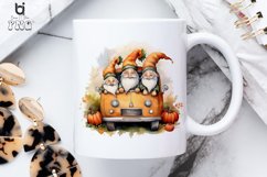 Watercolor Fall Gnomes Car Sublimation PNG Clipart Bundle Product Image 5