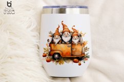 Watercolor Fall Gnomes Car Sublimation PNG Clipart Bundle Product Image 7