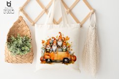 Watercolor Fall Gnomes Car Sublimation PNG Clipart Bundle Product Image 8