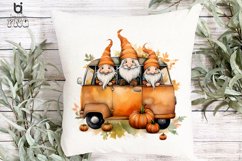 Watercolor Fall Gnomes Car Sublimation PNG Clipart Bundle Product Image 9
