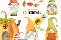 watercolor fall gnomes clipart