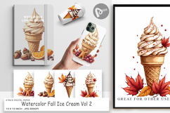 Fall Ice Cream Digital Paper Product Image 1