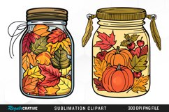 Watercolor Fall In A Jar Clipart Product Image 1