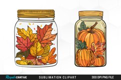 Watercolor Fall In A Jar Clipart Product Image 1