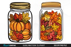 Watercolor Fall In A Jar Clipart Product Image 1
