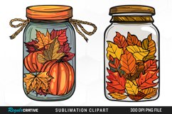 Watercolor Fall In A Jar Clipart Product Image 1