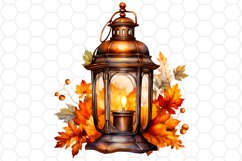 Watercolor Fall Lantern Cliparts
