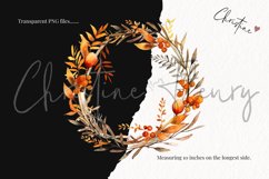 Watercolor Fall Wreath Clipart Product Image 3