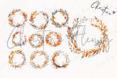 Watercolor Fall Wreath Clipart Product Image 4