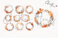 Watercolor Fall Wreath Clipart Product Image 5