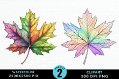 Watercolor Fall Leaves Design Clipart Product Image 1