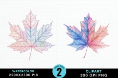 Watercolor Fall Leaves PNG Clipart Product Image 1