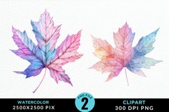 Watercolor Fall Leaves Design Clipart Product Image 1