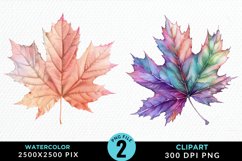 Watercolor Fall Leaves Design Clipart Product Image 1