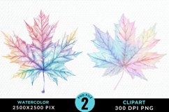 Watercolor Fall Leaves PNG Clipart Product Image 1