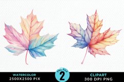 Watercolor Fall Leaves PNG Clipart Product Image 1