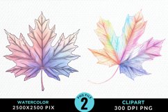 Watercolor Fall Leaves Design Clipart Product Image 1