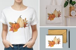 Fall sublimation png, Watercolor thanksgiving pumpkin leaf Product Image 2
