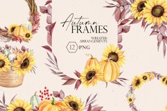 Watercolor fall wreath clipart fall frames clipart fall wedding clipart autumn pumpkin wreath png