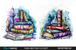 Watercolor Fantasy Books Sublimation PNG Clipart Product Image 1
