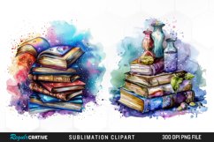 Watercolor Fantasy Books Clipart Bundle Product Image 3