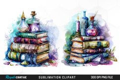 Watercolor Fantasy Books Sublimation PNG Clipart Product Image 1
