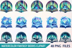Watercolor Fantasy Books Clipart Bundle Product Image 1