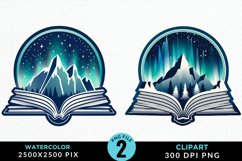 Watercolor Fantasy Books Collection Clipart Product Image 1