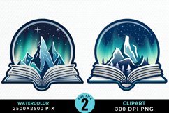 Watercolor Fantasy Books Collection Clipart Product Image 1