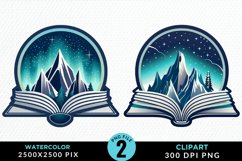 Watercolor Fantasy Books Collection Clipart Product Image 1
