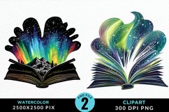Watercolor Fantasy Books Collection Art Clipart Product Image 1
