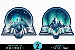 Watercolor Fantasy Books Collection Clipart Product Image 1