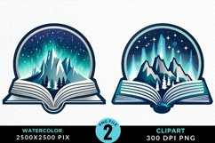 Watercolor Fantasy Books Collection Clipart Product Image 1