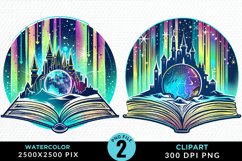 Watercolor Fantasy Books Collection Clipart Product Image 1