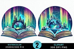Watercolor Fantasy Books Clipart Bundle Product Image 2