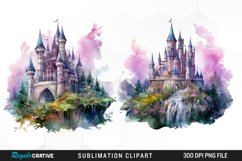 Watercolor Fantasy Castles Graphic Clipart Product Image 1