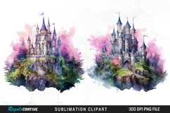 Watercolor Fantasy Castles Graphic Clipart Product Image 1