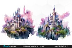 Watercolor Fantasy Castles Graphic Clipart Product Image 1