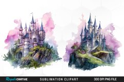 Watercolor Fantasy Castles Graphic Clipart Product Image 1