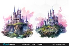Watercolor Fantasy Castles Graphic Clipart Product Image 1