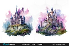 Watercolor Fantasy Castles Graphic Clipart Product Image 1