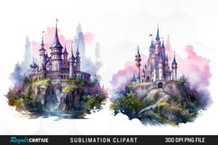 Watercolor Fantasy Castles Graphic Clipart Product Image 1