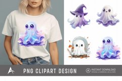 Watercolor Fantasy Cute Ghost Clipart Product Image 1